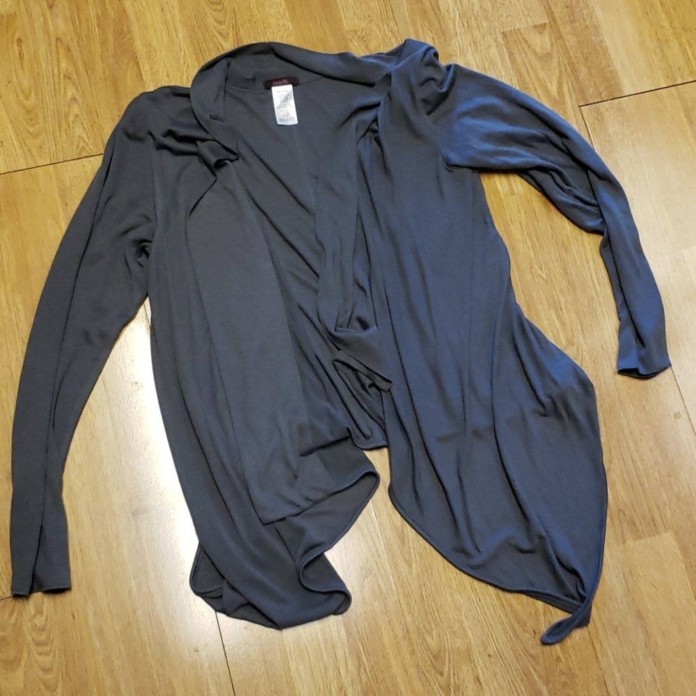 AVON MARK gray waterfall cardigan XXL